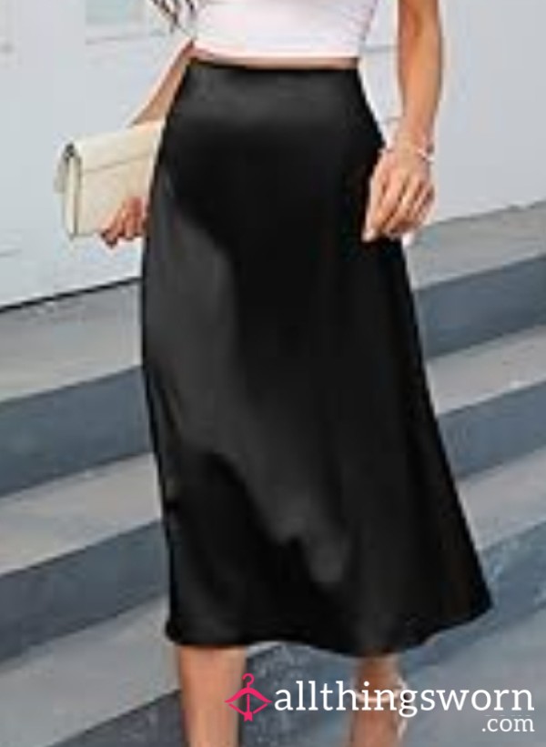 Black Satin Skirt Size 16