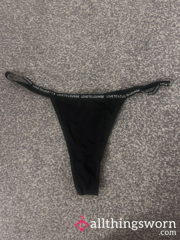 Black Satin Thong - 2 Day Wear