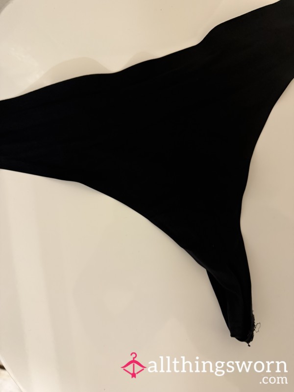 Black Satin Thongs X