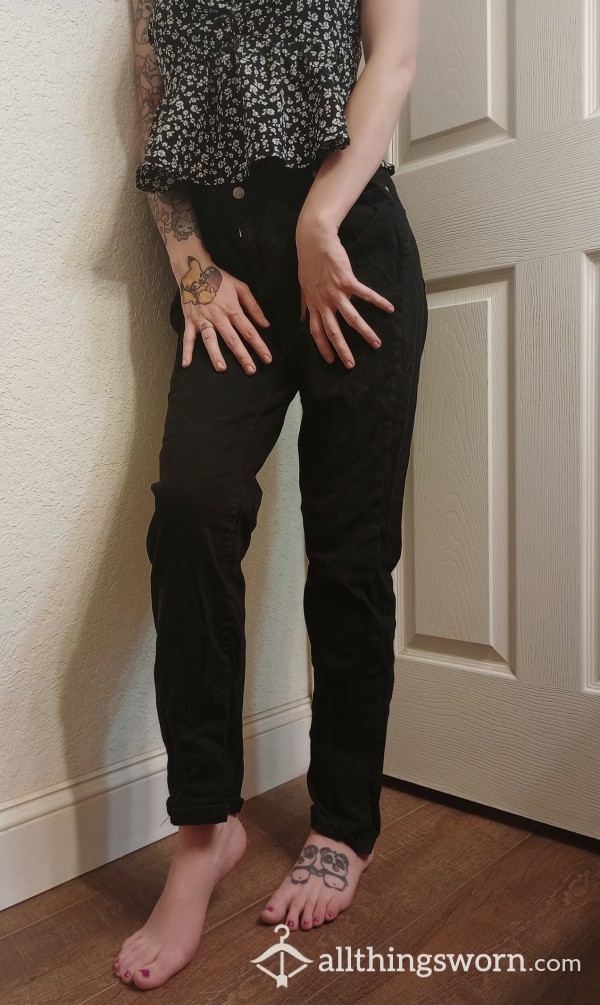 Black Scrunch Waist Jeans