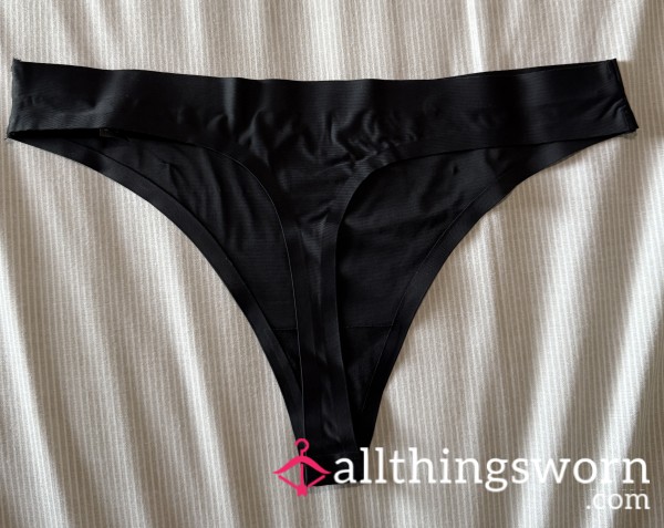 Black Seamless Thong Smelly Sweaty Worn