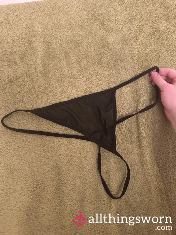 Black See Through G-String, Well Used.