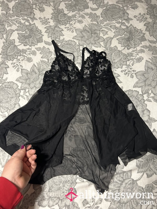 Black See Through Nighty