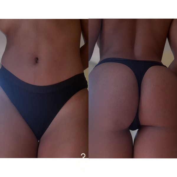 Black S**y Cotton Thong ♡