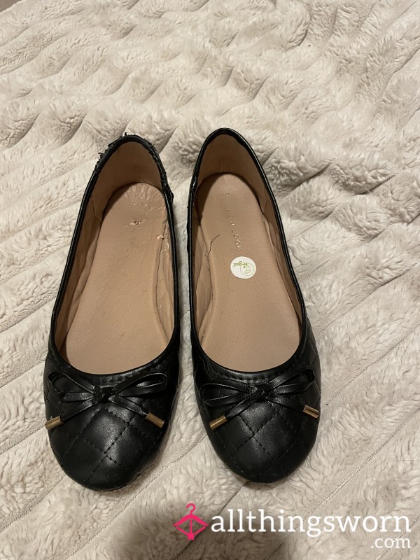 New Look Black Work Flats - Size 5