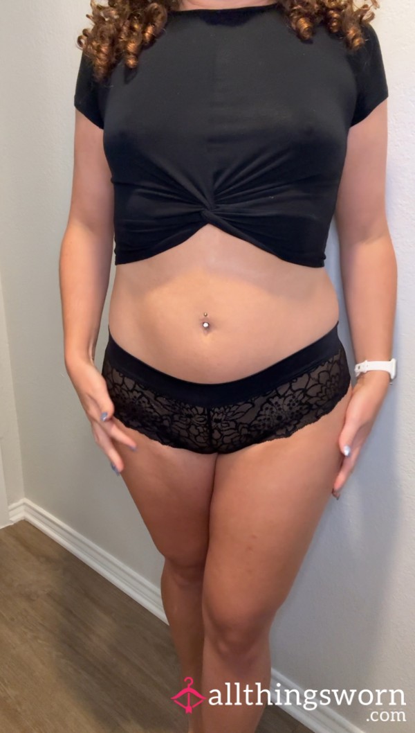 Black Silk + Lace Cheeky Bikini