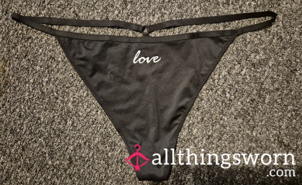 Black Silky Feel Love G String