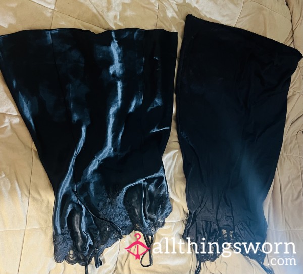 Black Silky Nighties/nightgown Pick Which One Comes With Seven