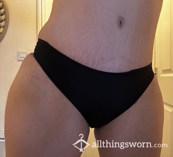 🎩🖤 Black Silky Soft Full Back Panties 12 🖤🎩