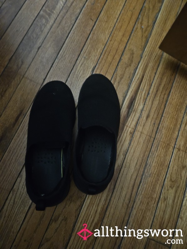 Black Slip On Work Shoes