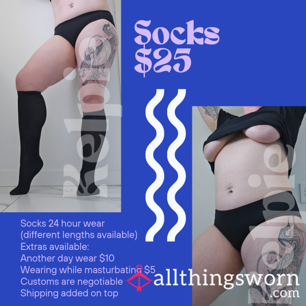 Black Socks 24hr Wear