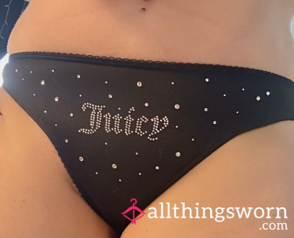 Black Sparkly Thongs