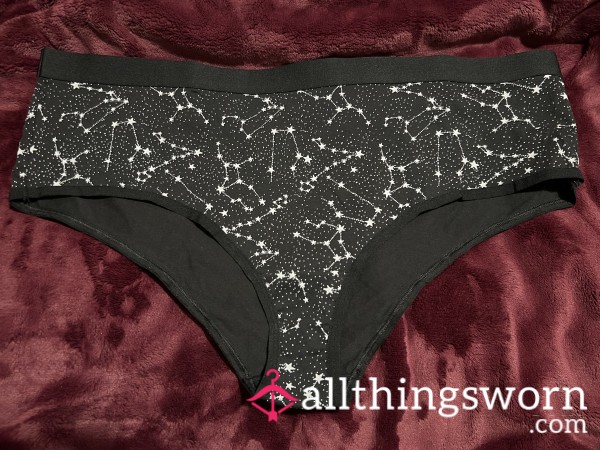 ~BLACK STAR CONSTELLATION PRINT COTTON CHEEKY PANTY~