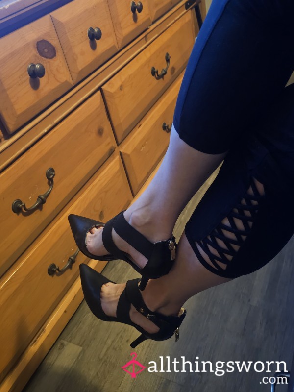 Black Stilettos, With Back Zipper.