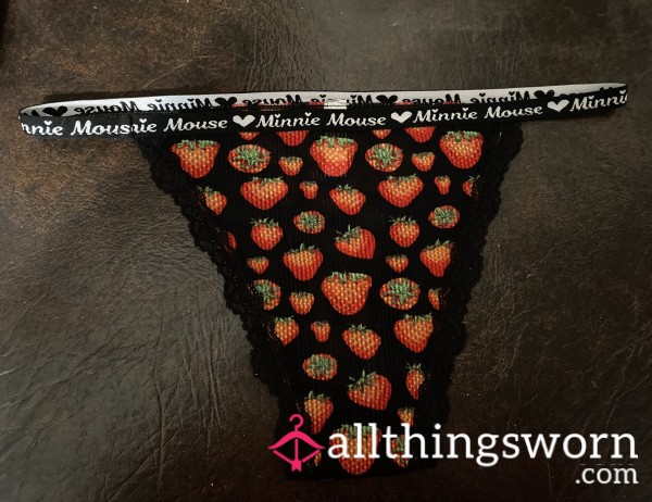 Black Strawberry Thong