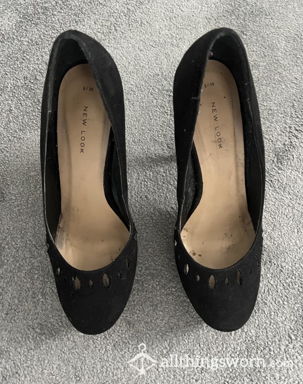 Black Suede High Heels Size 6