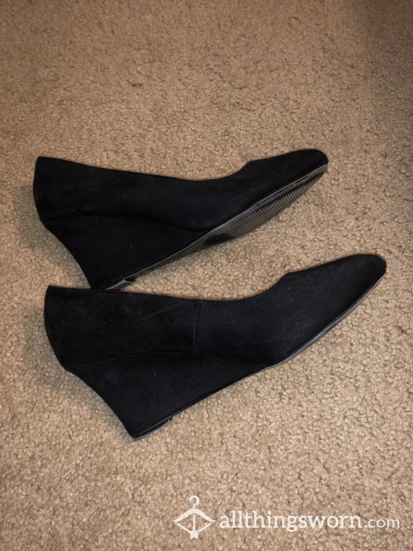 Black Suede Wedges