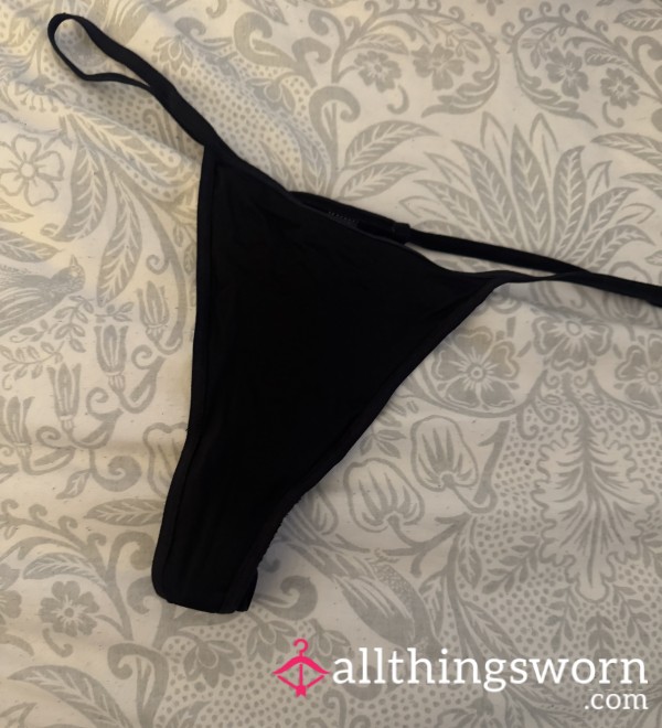 Black Super Soft String Thong