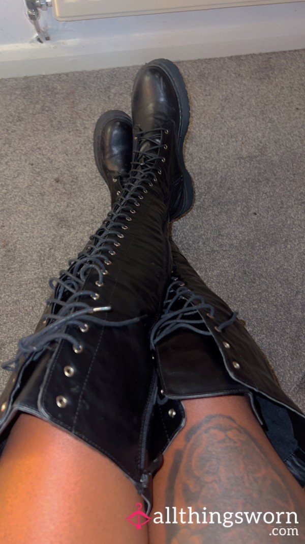 Black Thigh High Boots