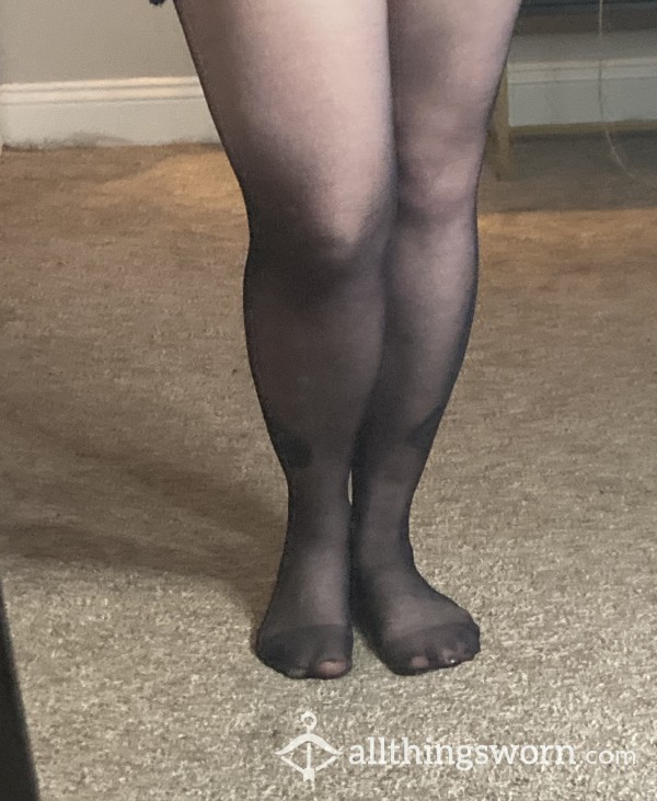 Black Thigh High Pantyhose