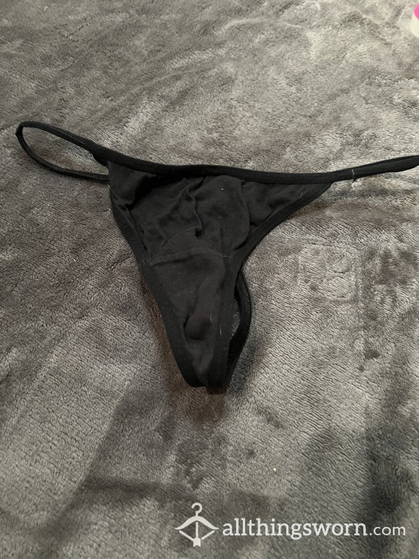 Black G-String 100% Cotton Size 10