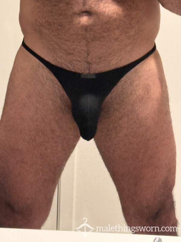 Black Thong Size L