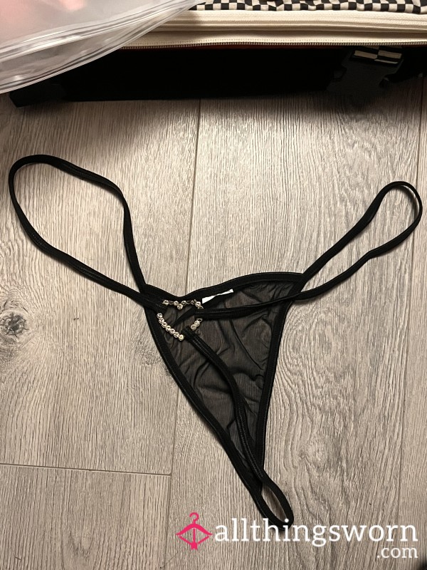 Black Thong W/ Heart Detail