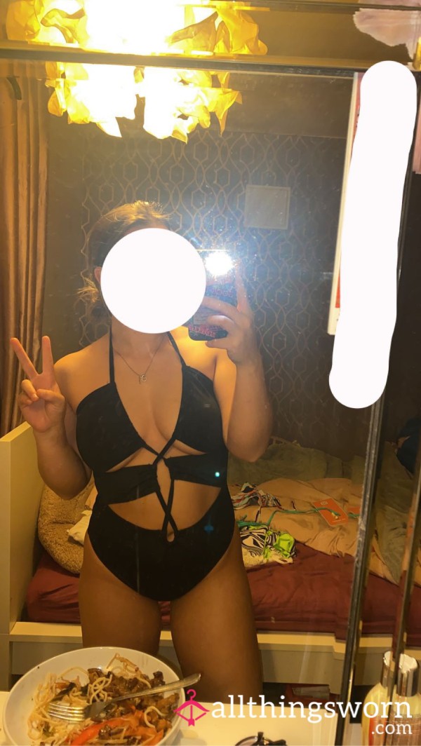 Black Tied Cut Out Swimsuit