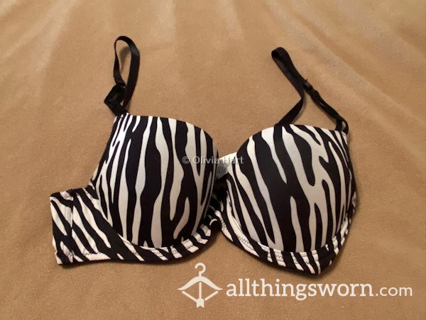 Black Tiger Striped Bra