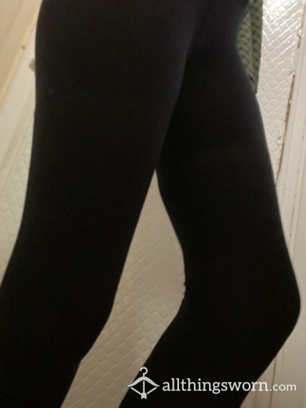 Black Tights Worn With No Underwear