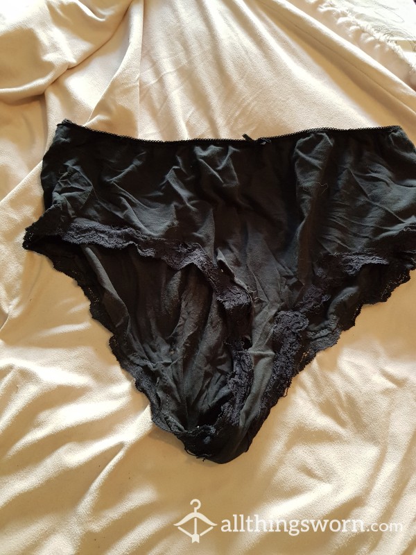 Black Torn BBW Knickers