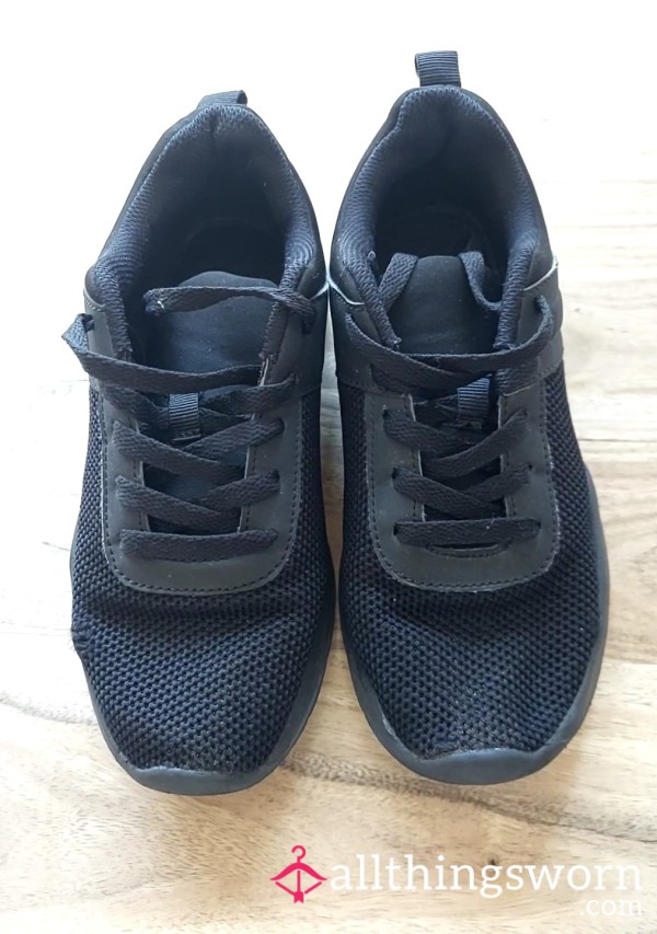 Black Trainers Well Worn Size 4