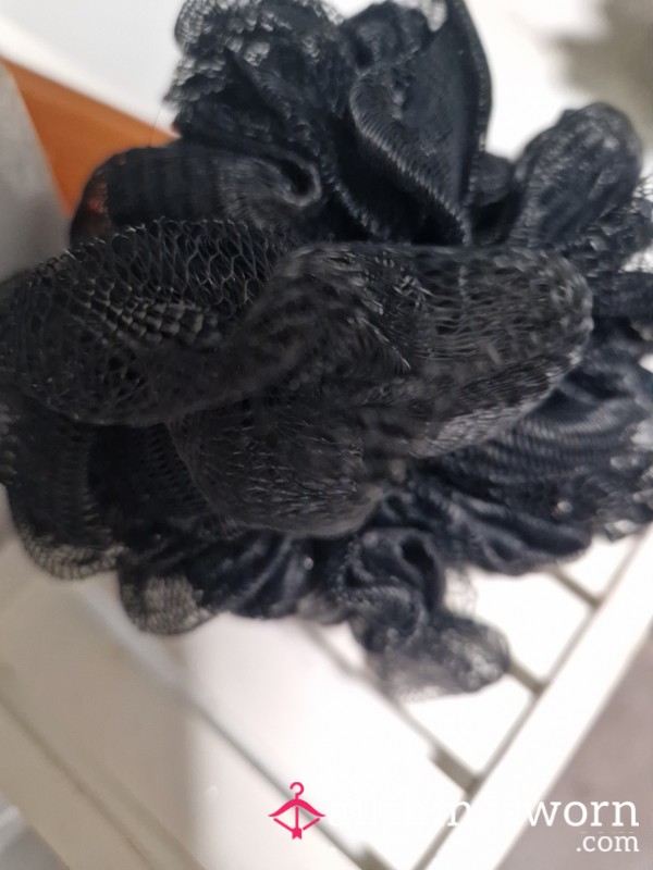 Black Used Shower Loofah