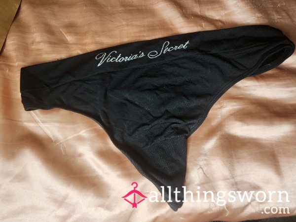 Black VS Branded Cotton Thong