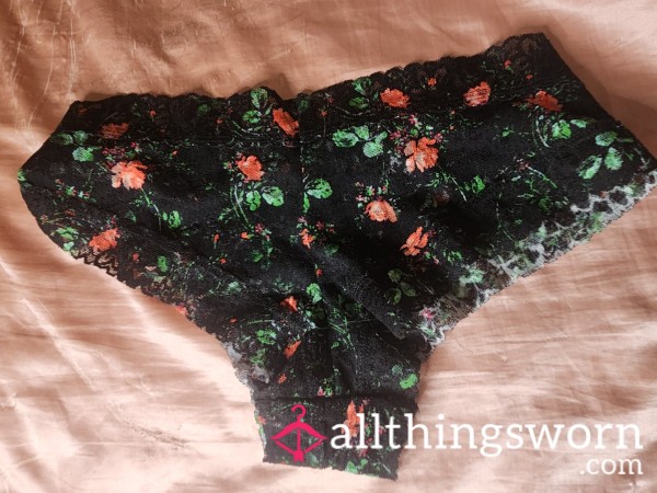 Black VS Rose Lace Panty