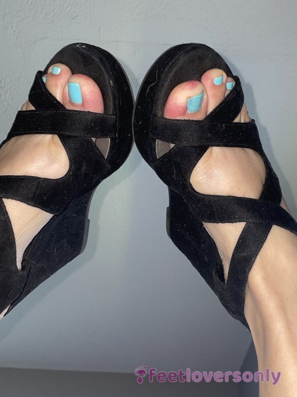 Black Wedge Platform Heels Cute Stinky Smelly