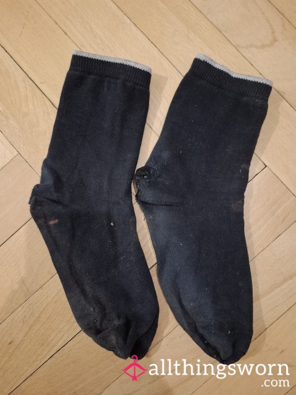 Black Well-worn Sock