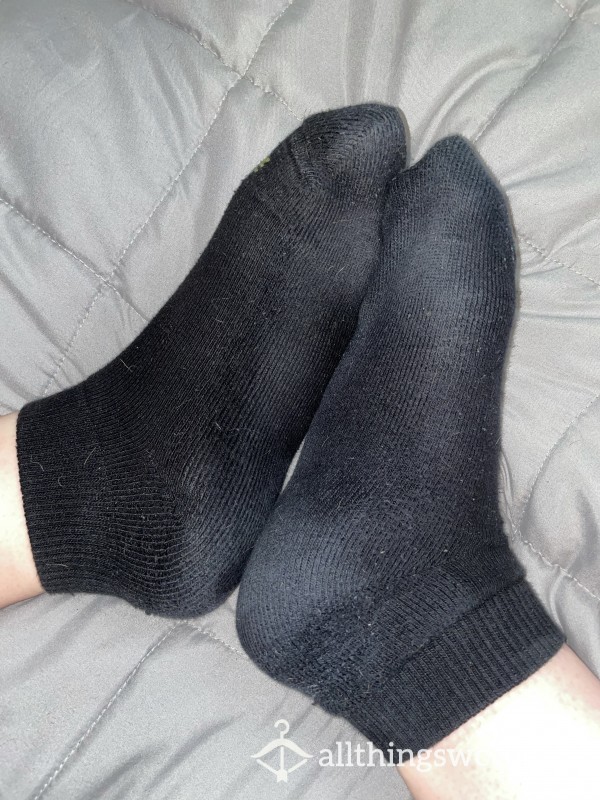 Black Well Worn Socks