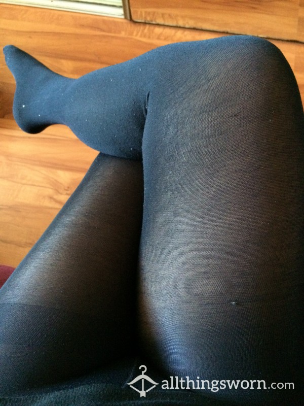 Black Well Worn Work Tights