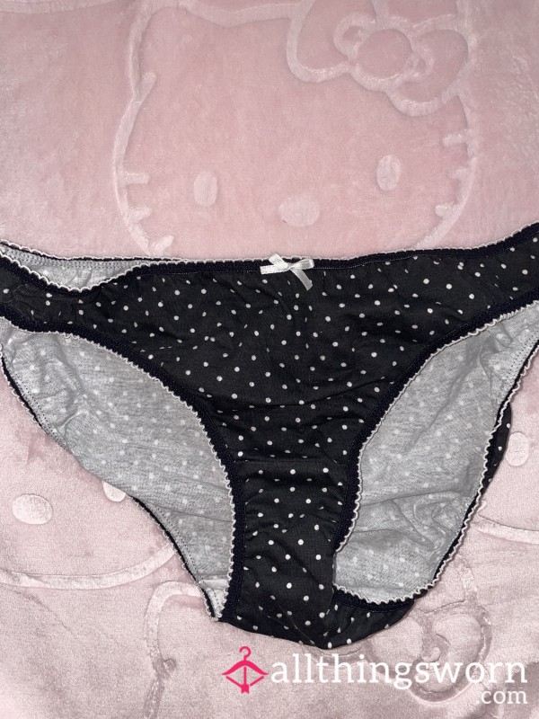 Black & White Polka Dot Cotton Briefs Needing To Get Creamy