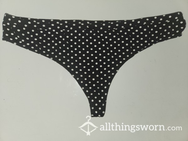 Black & White Polka Dot Thong