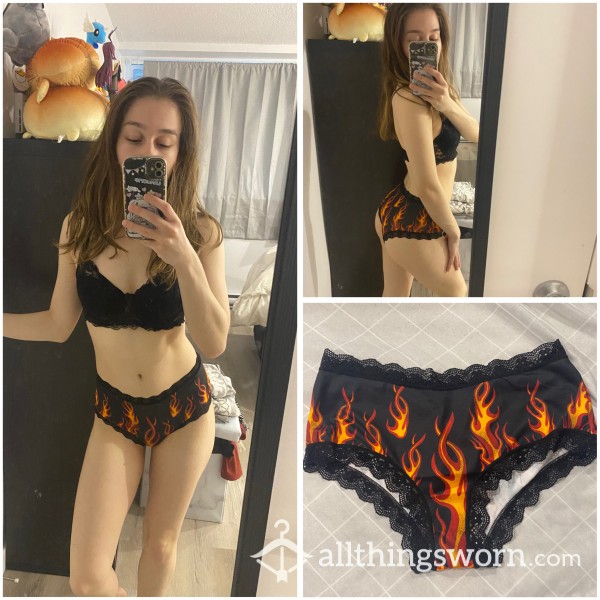 Black With Flames Panties