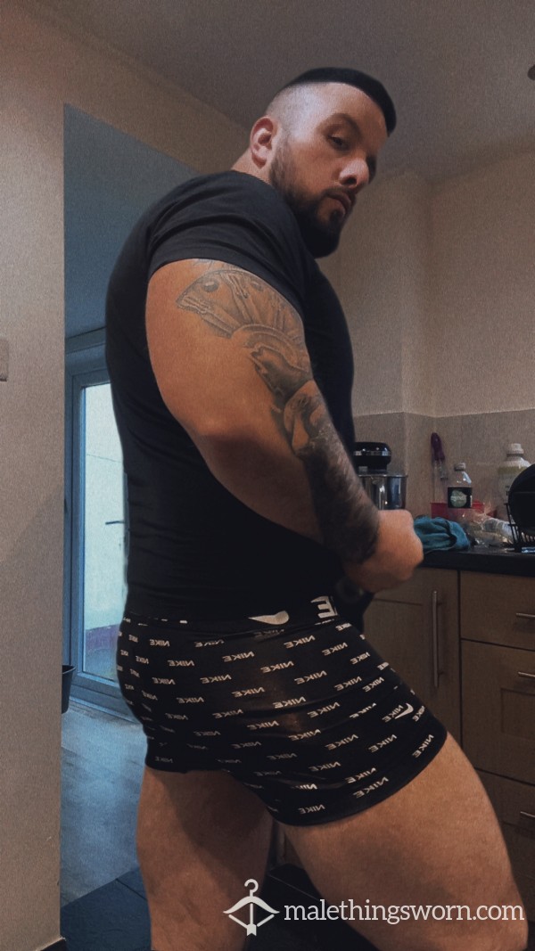 Black With Mini Write Nike Boxers, Available For Extra Customisation