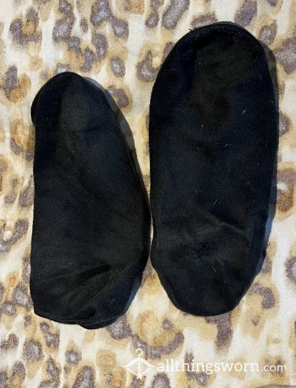 Black Worn Trainer Socks