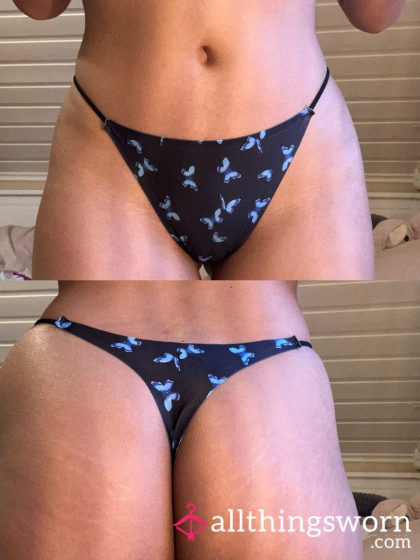 Black/blue S**y Thong