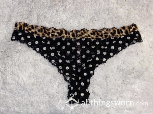 Black Polk Dot & Leopard Print VS Pink Cheeky Panty