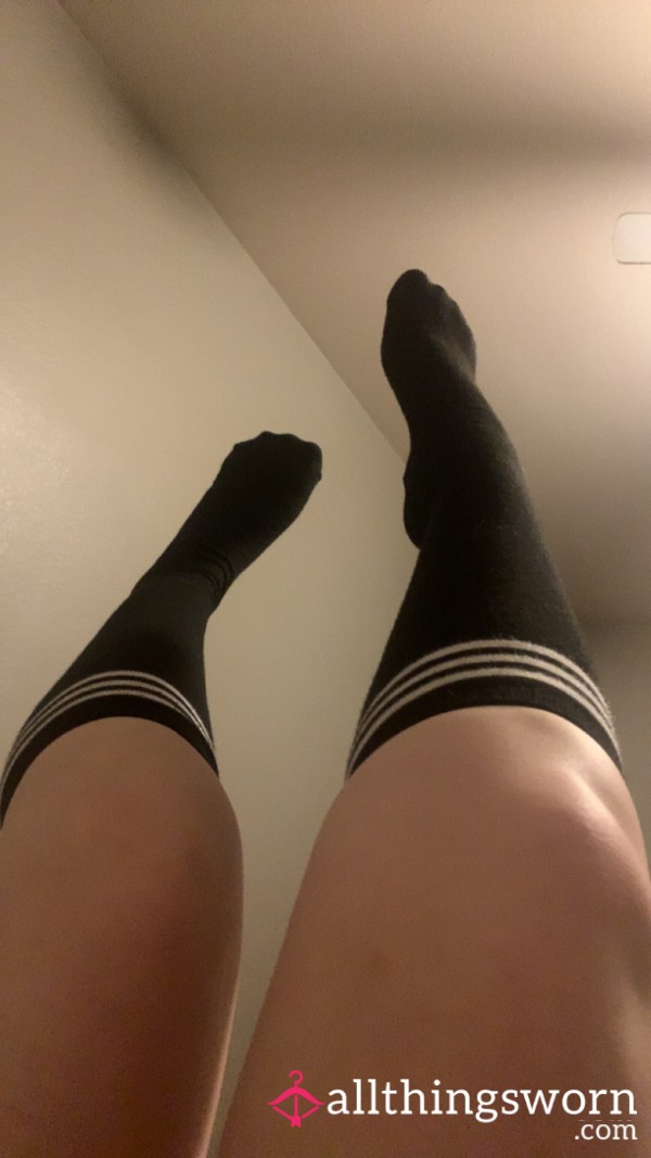 Black+White Knee High Socks