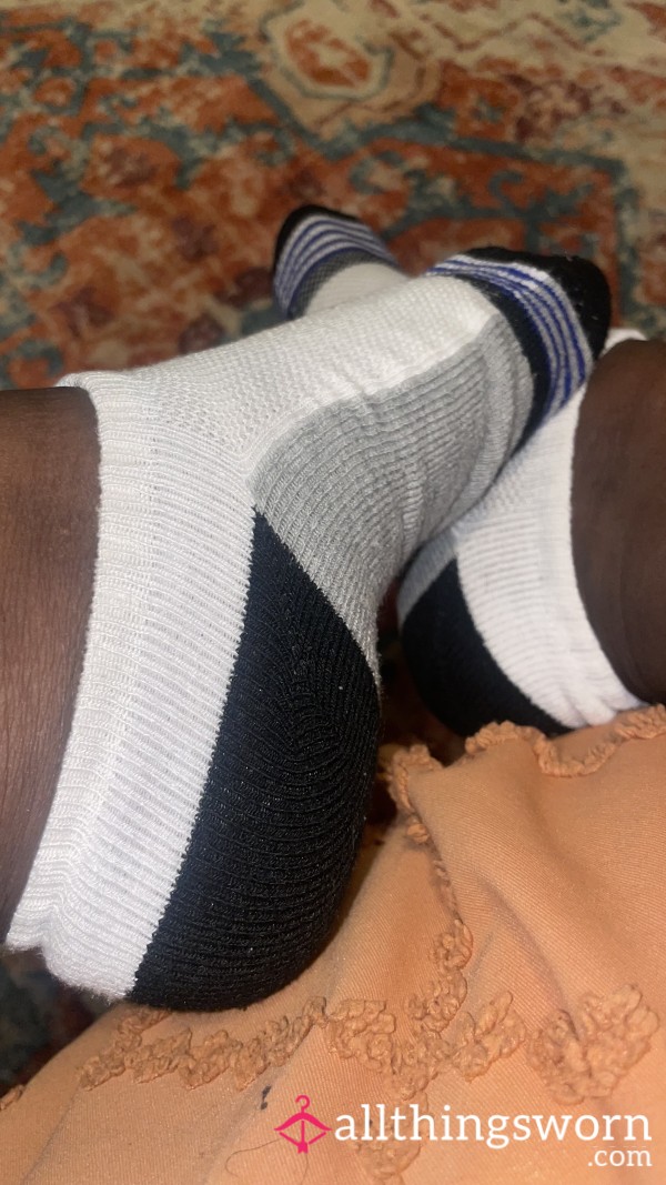 Black/White/Gray Cotton Ankle Socks