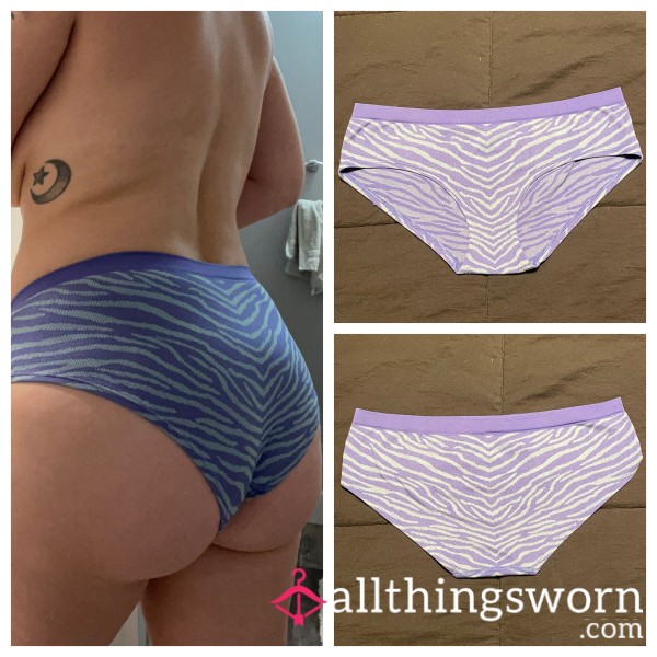 Blue And Purple Zebra Print Brief