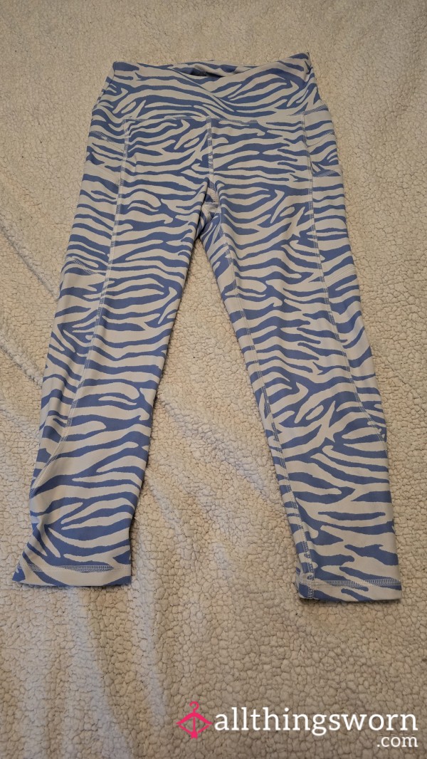 Blue And White Gym Leggings